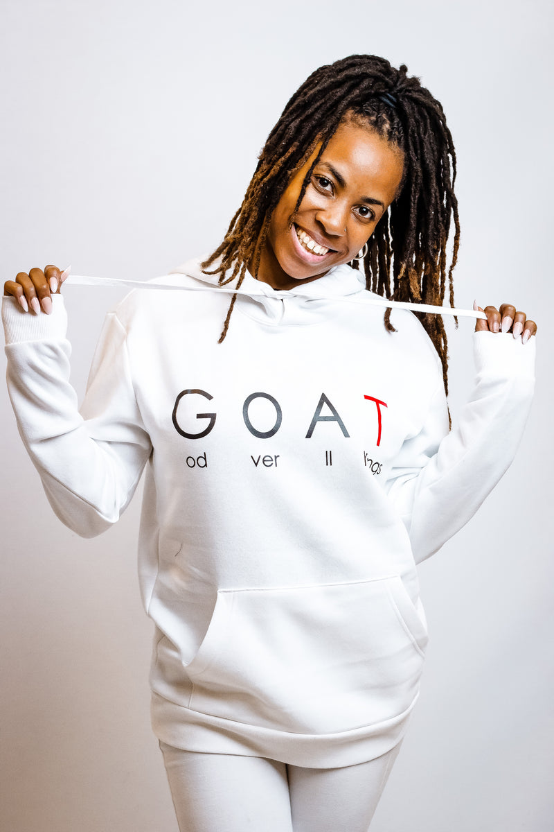 White 2024 goat hoodie